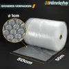 A roll of bubble wrap is shown, with a close-up view of the bubbles and dimensions indicated. Produktbild-Vorschau