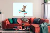 MuchoWow® Poster Fuchs - Tiere - Skateboard - Blau 120x80 Produktbild-Vorschau 2