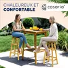 CASARIA® Set di 2 Sgabelli da Bar in Legno D'acacia Altezza Anteprima dell’immagine prodotto 6