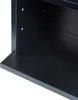 Close-up view of a black wooden shelf unit. Náhled obrázku produktu