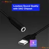 A close-up of a USB-C to 3.5mm audio adapter with text overlays. Produktbild-Vorschau