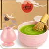 Matcha Set "Pinku" mit Schale, Besen & Besenhalter – edles Produktbild-Vorschau 1