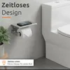 ECENCE Toilettenpapierhalter mit Ablage ohne Bohren Chrom Produktbild-Vorschau 3