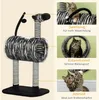 A cat tree with a tunnel and scratching posts, shown with inset images highlighting features. Produktbild-Vorschau