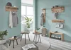 HAKU Wandgarderobe Eiche hell, schwarz- MDF, Metall, B/H/T: Produktbild-Vorschau 7