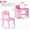 2 in 1 Kinder Schminktisch Set mit Hocker & LED-Lechten & Produktbild-Vorschau 5