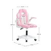 Kondela Kinderstuhl mit Fußhocker Odelia - rosa / weiß Produktbild-Vorschau 2