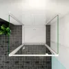 AICA U-form Duschkabine 100x185cm Pendeltür Schwingtür mit Produktbild-Vorschau 5