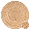 Tapis rond pour salon en jute, motif bohème ethnique, Voir les images du produit 11