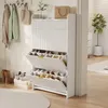 UnboxG Weißer Schuhschrank 3 Ebenen mit Ablagefläche, Produktbild-Vorschau 2