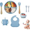 8-teiliges Babybesteckset, Silikon rutschfest mit Saugnapf, Produktbild-Vorschau 2