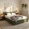 Polsterbett PESARO 160x200 cm, Grün – modernes Doppelbett Produktbild-Vorschau 1