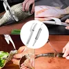 A collage of images showing different kitchen tools being used to prepare fish and shrimp. Náhled obrázku produktu