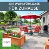 A backyard patio scene with outdoor furniture and planters. Produktbild-Vorschau