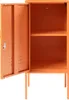 An orange metal cabinet with its door open, showing two shelves. Podgląd zdjęcia produktu