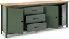 Credenza Miranda in legno massiccio colore verde e pino Anteprima dell’immagine prodotto 5