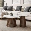 2-in-1-Couchtischset MARISE, weißer Marmor/Nussbaum Produktbild-Vorschau 2