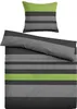 A pillow and a duvet cover with a striped pattern. Produktbild-Vorschau