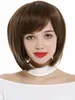 WIG ME UP Perücke kurz Bob Longbob Scheitel Braun Produktbild-Vorschau 6