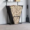 vidaXL Stojan na palivové drevo čierny 69,5x35x81 cm Oceľ Náhľad obrázku produktu 3