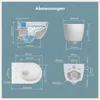 Diagram showing dimensions and measurements of a toilet. Produktbild-Vorschau