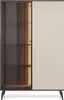 BETTSO VICO Hochvitrine, Walnuss Warmia, Beige-Schwarz Produktbild-Vorschau 1