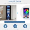 Vetrina Sweiko nera lucida con illuminazione a LED, 3 Anteprima dell’immagine prodotto 3
