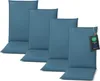 Four turquoise chair cushions are arranged diagonally on a white background. Náhled obrázku produktu