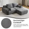 Sofa 2-Sitzer Sofa ohne Montage, Cordstoff, ergonomisch & Produktbild-Vorschau 3