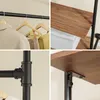 SoBuy Wandplank met opbergruimte, 2 houten planken, zwart, Productafbeelding-voorbeeld 7
