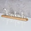 Schriftzug Sterneküche L40cm Metall Silber Mango Holz Produktbild-Vorschau 2