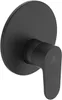 A black shower mixer tap with a circular backplate and a lever handle. Produktbild-Vorschau