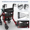 ELONEO 2in1 Rollstuhl Rollator faltbar und leicht mit Sitz, Produktbild-Vorschau 14