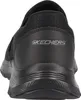 The back view of a black Skechers slipper. Produktbild-Vorschau