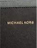 A close-up shot of a black textured bag with a gold Michael Kors logo. Podgląd zdjęcia produktu