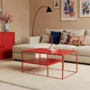 Tavolino 'Solund' in acciaio 90 x 60 x 45 cm rosso Anteprima dell’immagine prodotto 4