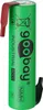 A single green AAA battery with red and black connectors. Podgląd zdjęcia produktu