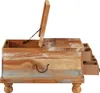 A wooden chest with drawers and an open lid, shown from a side angle. Produktbild-Vorschau