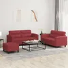 Cloris DesignMöbel 3-tlg. Sofagarnitur mit Kissen Weinrot Produktbild-Vorschau 1