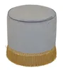 Polsterhocker Pouf Sitzpouf Sitzhocker Fußhocker in Grau Produktbild-Vorschau 2