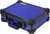 A blue transport case with black trim and a black handle is shown from a slightly elevated angle against a white background. Produktbild-Vorschau