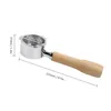 A portafilter with a wooden handle and measurement indicators. Podgląd zdjęcia produktu