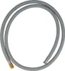 A gray braided hose with metal fittings on each end, laid out in a loop on a white background. Produktbild-Vorschau