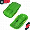 A collage of two green plastic sleds, one above the other, with a white background and subtle tree-like watermarks. Náhled obrázku produktu
