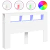 A white LED headboard with three illuminated compartments. Anteprima dell’immagine prodotto