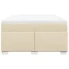 vidaXL Boxspringbett mit Matratze Creme 140x200 cm Stoff Produktbild-Vorschau 4