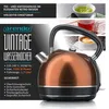 A copper-colored retro-style electric kettle is shown, with text and images related to tea and coffee. Anteprima dell’immagine prodotto
