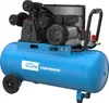A blue air compressor with black components and a handle, shown from a three-quarter angle on a white background. Produktbild-Vorschau