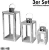 3er Set Edelstahl Laterne Gartenlaterne Windlicht Produktbild-Vorschau 1