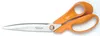 A pair of orange Fiskars scissors on a white background. Podgląd zdjęcia produktu